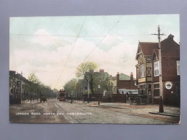 Portsmouth London Road North End with tram c.1906 (Sweasey, Southsea) postcard