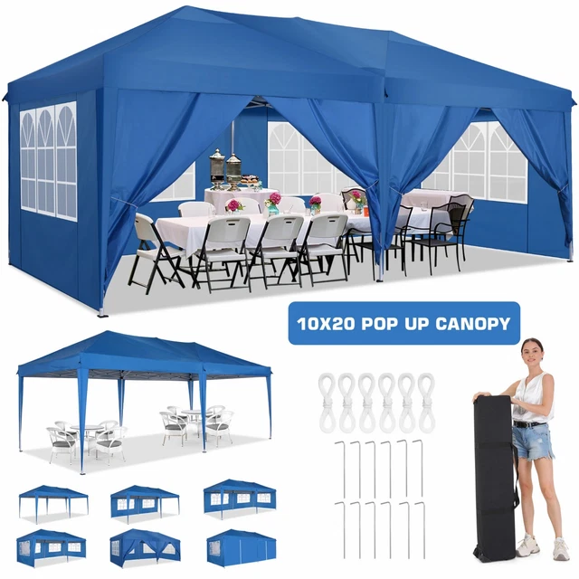 Falt Pavillon 3x3m & 3x6m Pop Up Pavillion Gartenzelt 210D Wasserdicht UV-Schutz