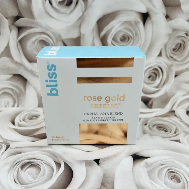 Bliss Oro Rosa Rescue 8% PHA AHA Suave Rejuvenecimiento Peeling 15 Tratamientos Nuevo