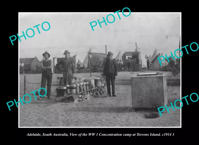 OLD POSTCARD SIZE PHOTO ADELAIDE SOUTH AUSTRALIA WWI TORRENS IS CAMP c1914 2