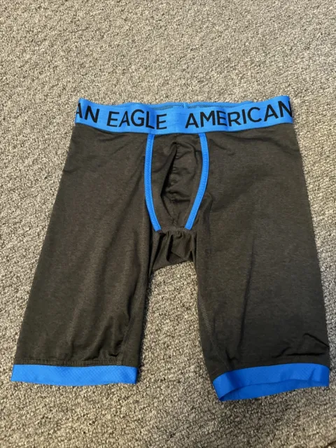 AEO American Eagle Men's 9” Flex Boxer Briefs Trunks Blur Gray XS AEO Flex