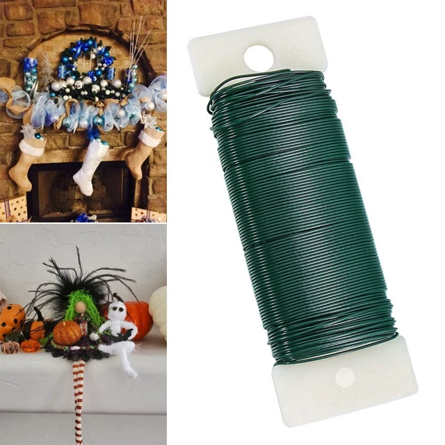 Floral Wire Xmas Green Rope Paddle Wire for Crafts Plastic Coated Wire