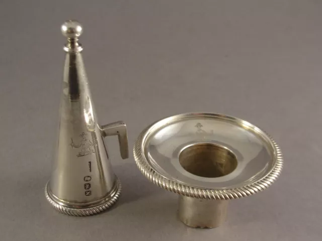 Georgian Silver Chamberstick SCONCE & SNUFFER Hallmarked London 1808 - Crested