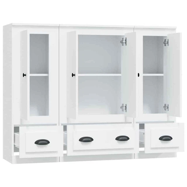 AX Credenza 3 Mobiletti Bianco 132x35.5x103.5cm Minimalista Soggiorno 0k 3185295