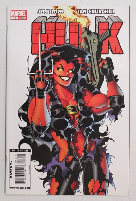 Hulk #16 Marvel 2009 VF Jeph Loeb Churchill KEY 1st Full Appearance Red She-Hulk