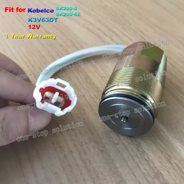 12V Hydraulic Pump Solenoid Valve Kawasaki K3V63DT for Kobelco SK200-6 SK200-6E#