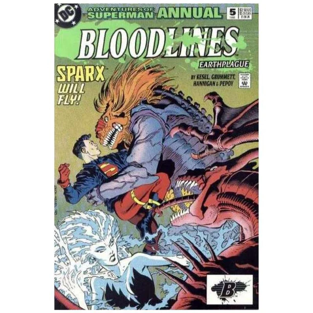 Adventures of Superman (1987 series) Annual #5 in VF + condition. DC comics [r/