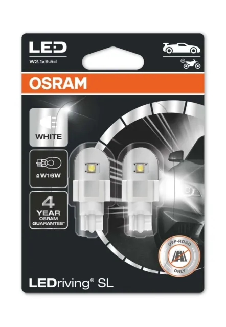 OSRAM LEDriving SL w16w 2st Weiß Glühbirnen 12v 1.4w (Keil 921 21w) 921dwp-02b