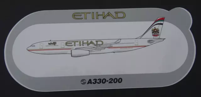 Werbe-Aufkleber Etihad AIRBUS Industrie A330-200 Airline ETD 90er Jahre