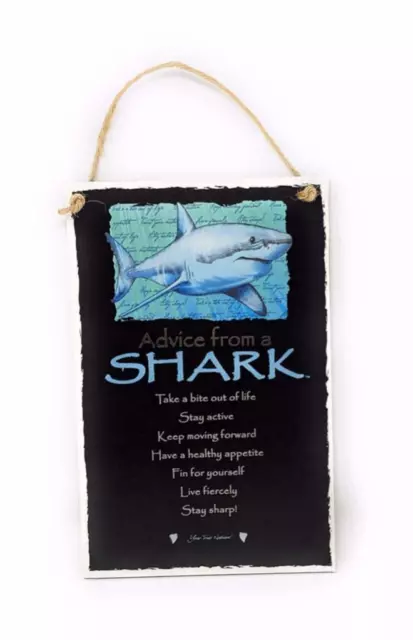 Advice from a Shark OceanSea Inspirational 5.5"x8.5" Wood Plaque Sign for Wall