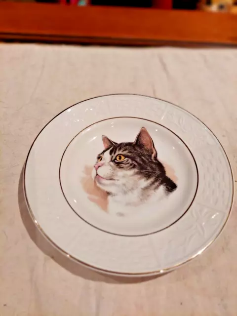 Vtg Durability Weatherby Hanley England Royal Falcon Ware Cat Plate