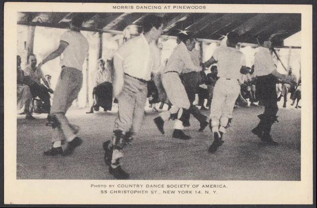 Morris Dancing at Pinewoods: Country Dance Society of America postcard c 1940s