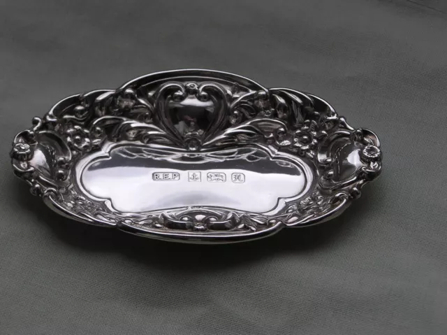 SMALL VINTAGE SILVER PIN or BON BON DISH - BIRMINGHAM HALLMARK 1982 R.E. PORTER