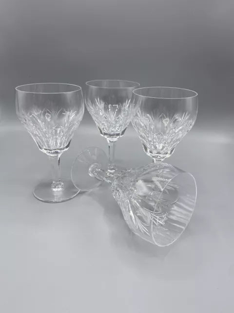 Stuart English Crystal CARDINAL Set of 4 Water Goblet Glasses EXCELLENT /rw