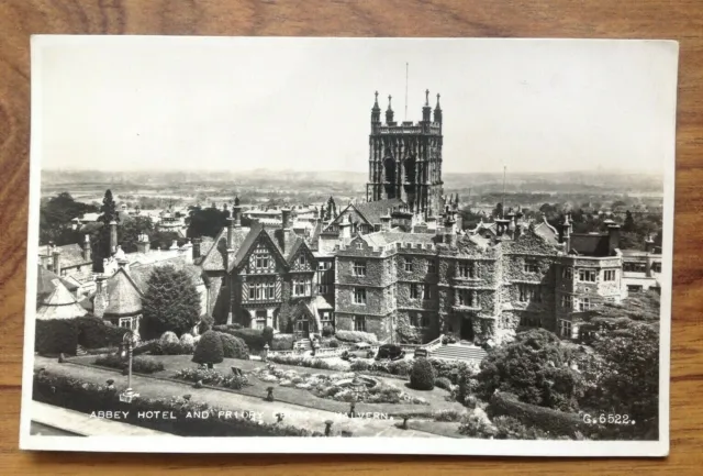 Vintage Postcard Abbey Hotel & Priory Church ,Malvern . Free UK Postage