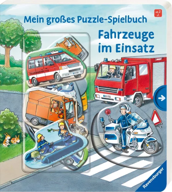 Mein großes Puzzle Spielbuch Fahrzeuge im Einsatz Ab 2  + 10 Puzzleteile + BONUS