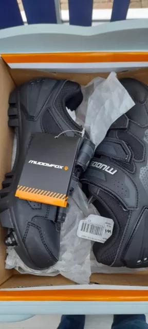 BNIB Muddyfox MTB100 Mens Boys Cycling Shoes Black UK 5 EU 38 2