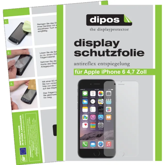 6x Schutzfolie für Apple iPhone 6S 6 S  matt Display Folie dipos
