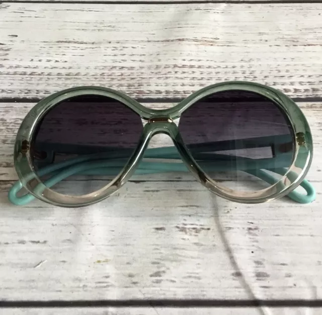 Givenchy Authentic Oversized Retro Cat Eye Style Sunglasses GV 7105  Aqua Frames