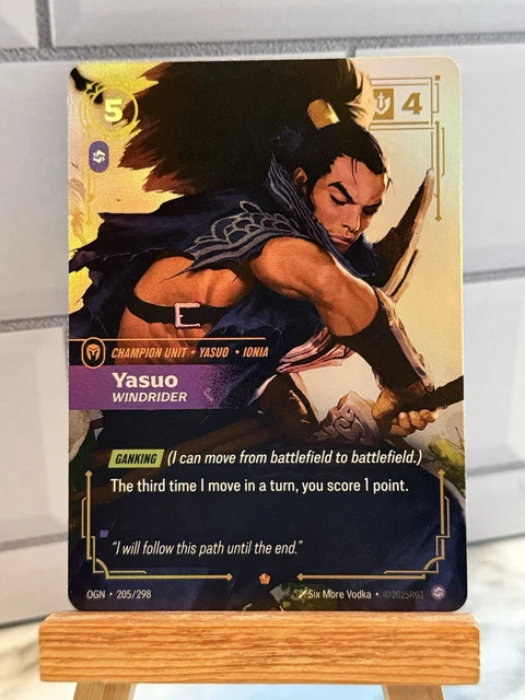 RIFTBOUND LEAGUE OF Legends Origins Epic Foil Yasuo Windrider 205/298 £ ...
