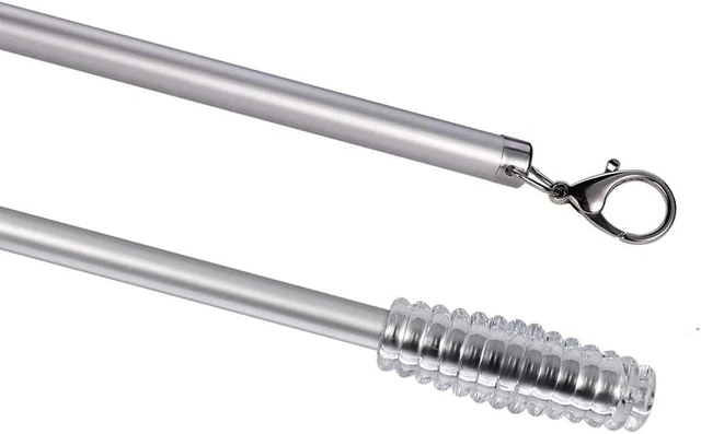 2 Pack Curtain Pull Rod with Metal Snap Push Wand for Drapery and Grommet Curtai