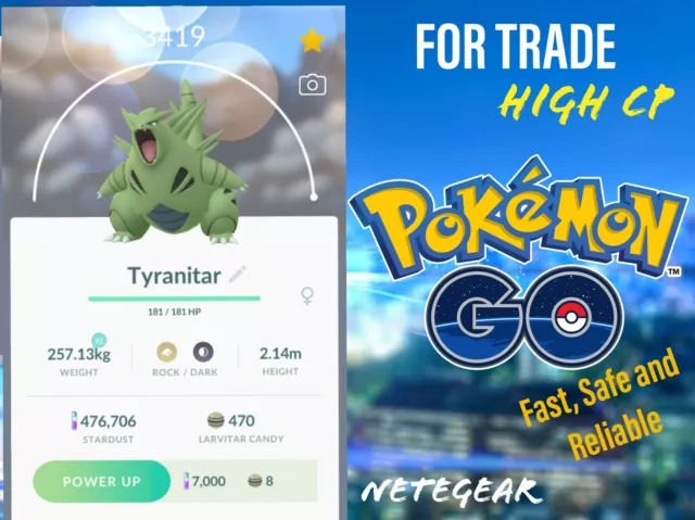 Pokémon Go HIGH CP Tyranitar For TRADE || Buy 2, Get 1 FREE || #1 Trader 🔥🔥