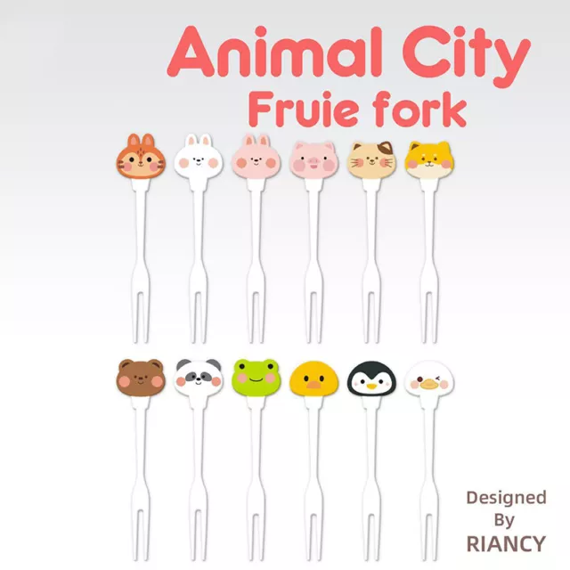 8pcs/set Cute Animal Fruit Fork Kids Snack Dessert Decoration Forks Toothp-ot