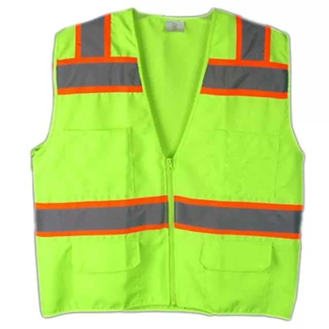 High Visibility Reflective Safety Vest Outdoor Working Clothes, Neon Green, 3XL