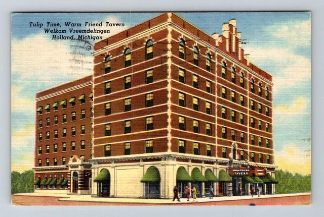 Holland MI-Michigan, Tulip Time, Warm Friend Tavern, c1953 Vintage Postcard