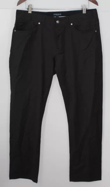 Peter Millar Collection Wool Alpine Flannel 5 Pocket Stretch Pants Dark Brown 35