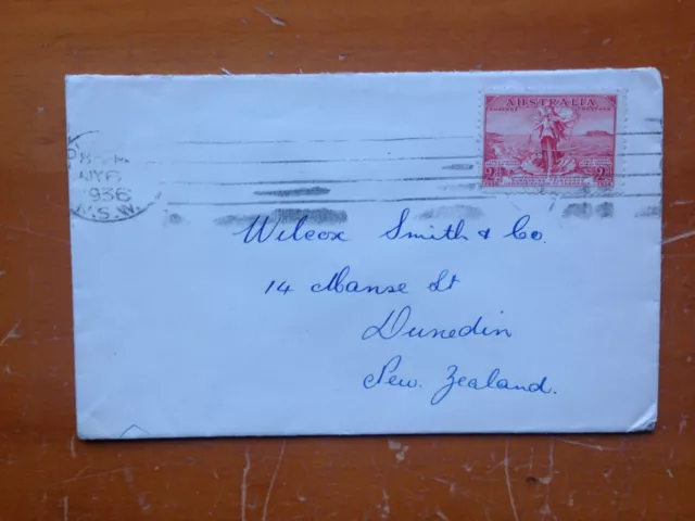 1936 Australia Tasman Cable Cover By Private Maker Sydney Machine Cancel Used