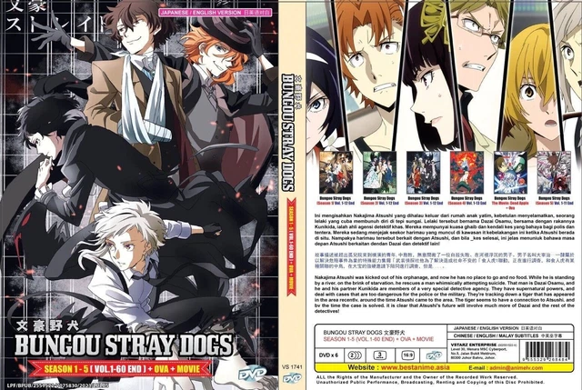 Bungo Stray Dogs (Sea.1-5: VOL.1-60 + Movie + OVA) ~ English Dubbed ~ Bungou DVD