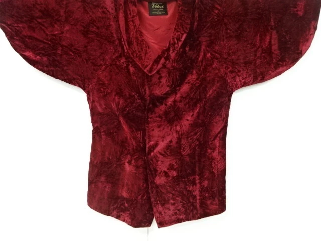 6518642: Japanese Kimono / Antique Michiyuki Coat / Taisho Roman Style / Velvet