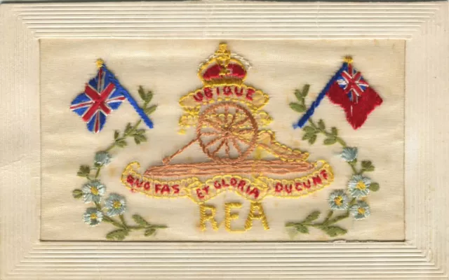 WWI, ROYAL FIELD ARTILLERY, RFA - Embroidered Silk Military Patriotic Postcard