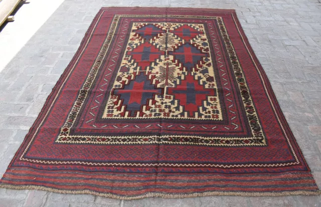 6 x 9'3 Handmade afghan tribal adraskan wool area kilim rug, 6x9 persian rug 6 x 9'3 Handmade afghan tribal adraskan wool area kilim rug, 6x9 persian rug