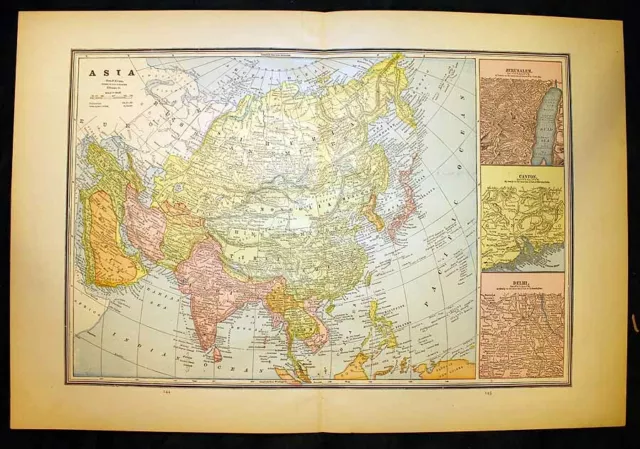 Antique Map Asia 1889 or Principal of the Old World