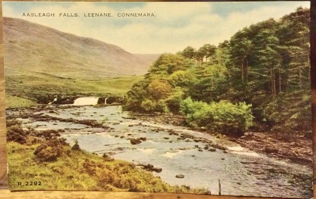 Irish Postcard AASLEAGH FALLS Connemara Galway Mayo Ireland Valentine Éire R2292