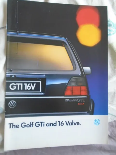 Volkswagen Golf GTi & 16 Valve brochure Aug 1990 UK market