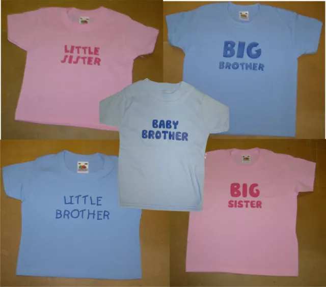 Kids Slogan T-Shirt BIG/LITTLE/BABY BROTHER/SISTER CLEARANCE