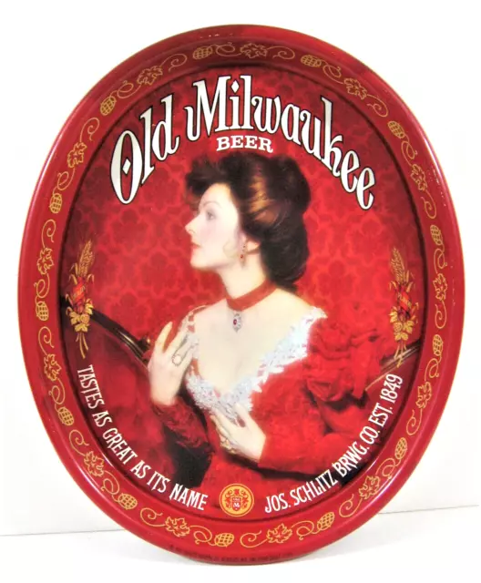 Vintage Old Milwaukee Oval Beer Tray Unused Beer Distributor Stock Milwaukee Wi