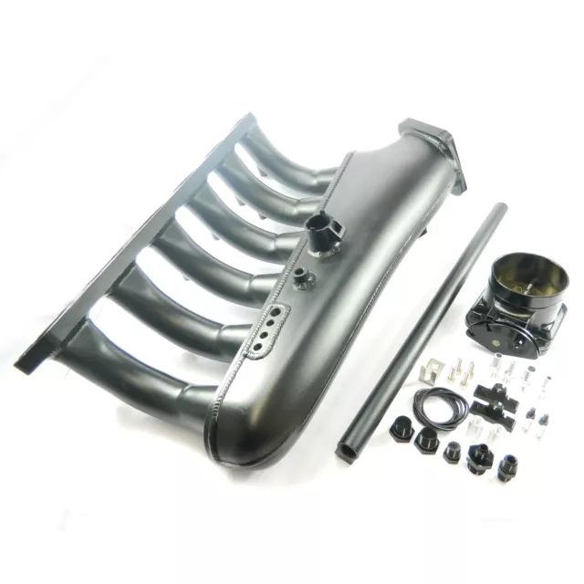 Set ponti di aspirazione con valvola a farfalla e barra di iniezione per BMW M50 nero