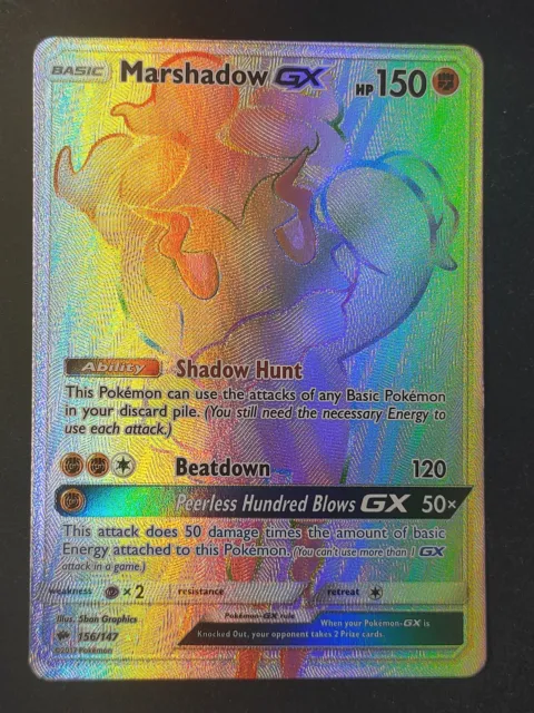 Pokemon Burning Shadows Marshadow Gx Full Art Rainbow Secret Good 156/147