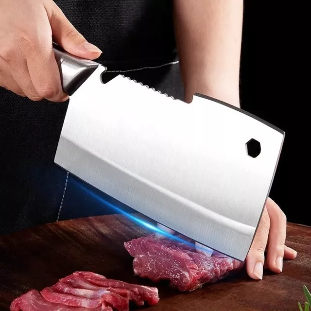 Cuchillo picador de cocina de acero inoxidable forjado a mano para picar carne