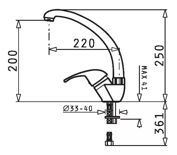 Pyramis Sereno essential Küchenarmatur Standmontage Messing 175 x... 096701003 3