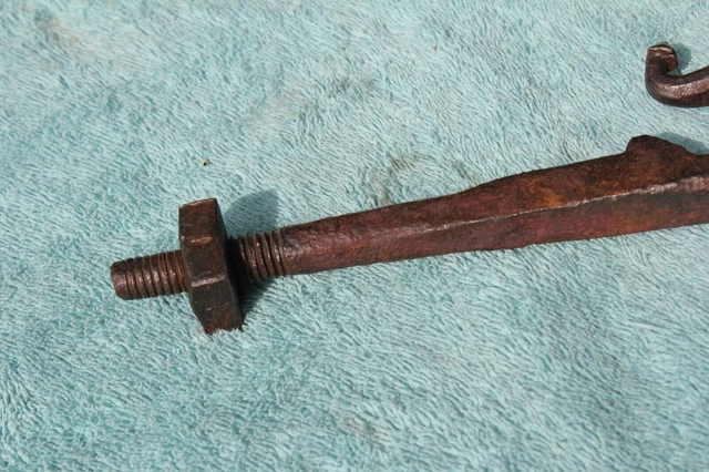 Antique Conestoga Covered Wagon Stay Chain Hook Hand Forged Wrought Hardware 3
