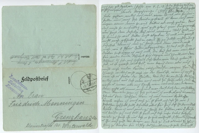 97666 - Feldpostbrief - 5.2.1918 nach Grenzhausen