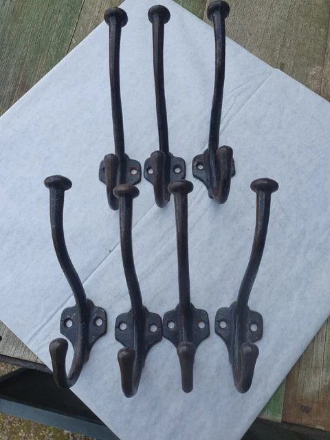 Victorian Coat & Hat Hooks x7 by Kenrick c1900