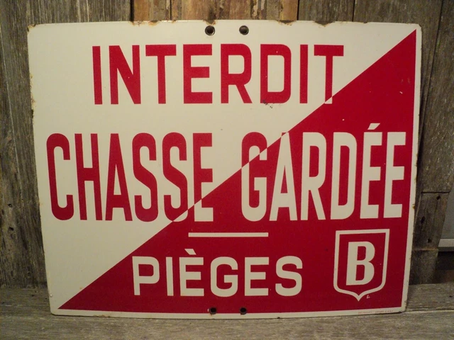 Panneau Signalétique "CHASSE GARDÉE" - Plaque Métal Ou Bois, Neuve, Pour Propriété