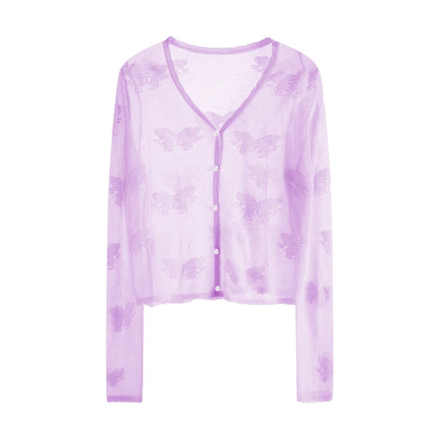 Donna Ricamo Cardigan Maniche Lunghe Farfalla Bolero Coprispalle Corto Lavorato