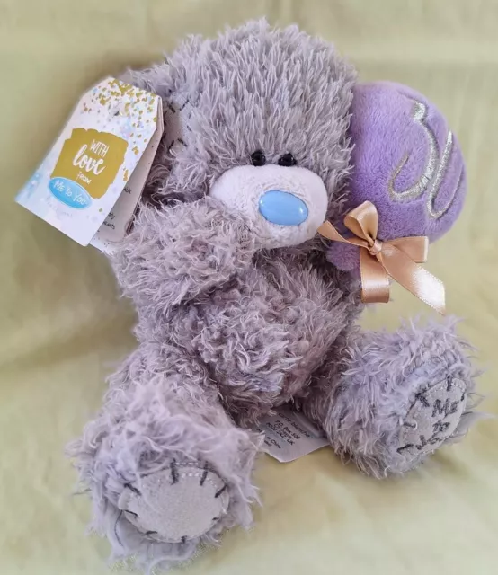Me To You Carte Blanche.30th Birthday Gift.Gray Tatty Teddy Bear.Soft Toy.18 cm.